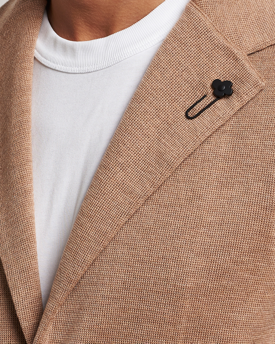 Homme | Blazers | Lardini | Knitted Wool Blazer Beige