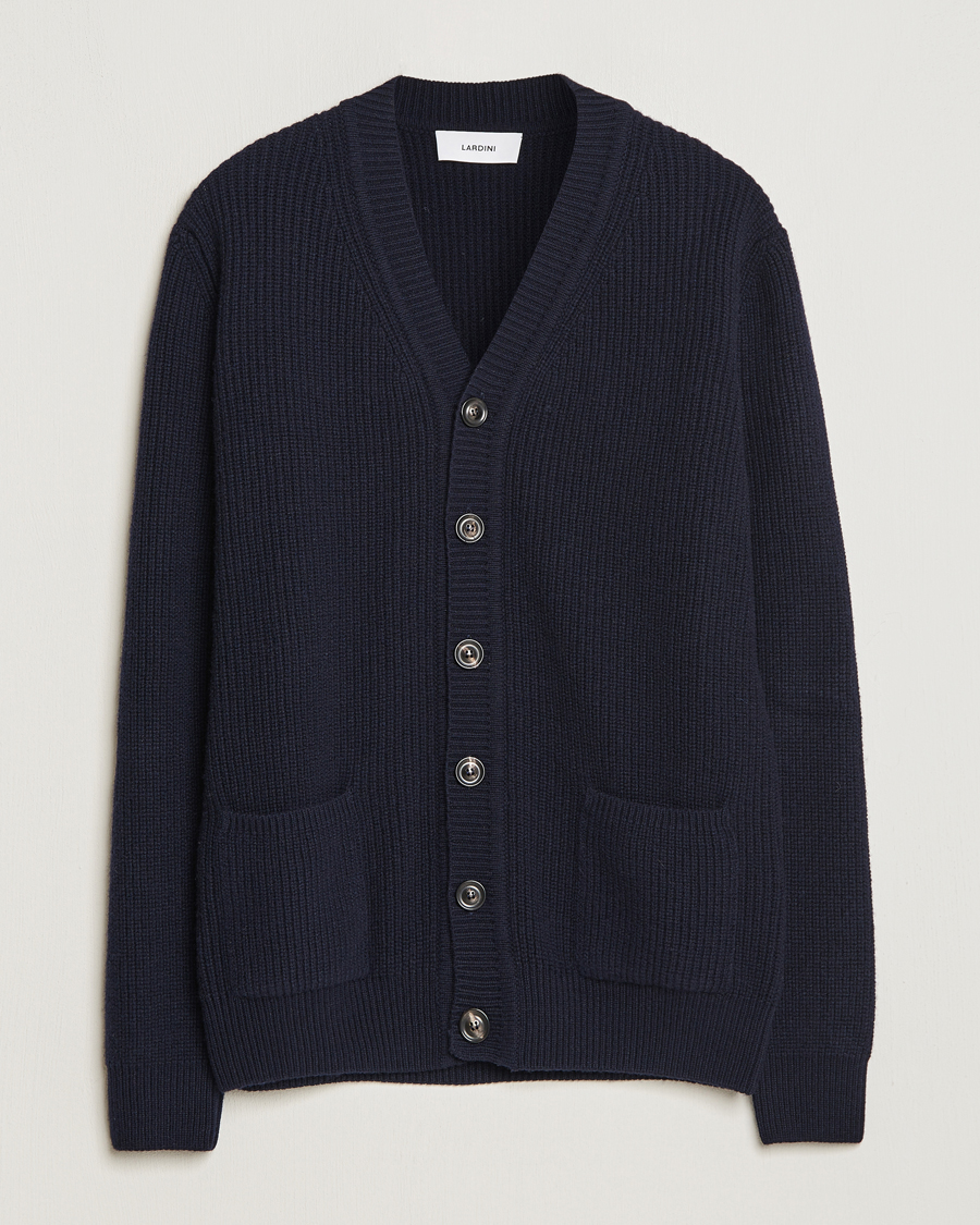 Homme | Pulls Et Tricots | Lardini | Wool/Cashmere Knitted Cardigan Navy