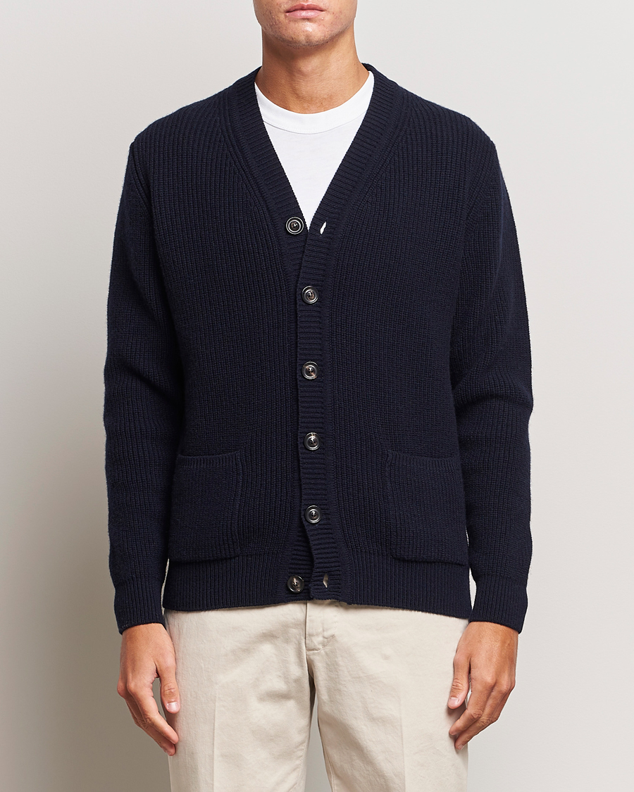 Homme | Pulls Et Tricots | Lardini | Wool/Cashmere Knitted Cardigan Navy