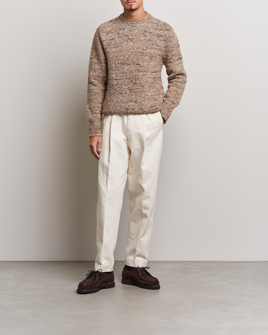 Homme | Pulls Et Tricots | Lardini | Wool/Alpaca/Silk Boucle Roundneck Beige
