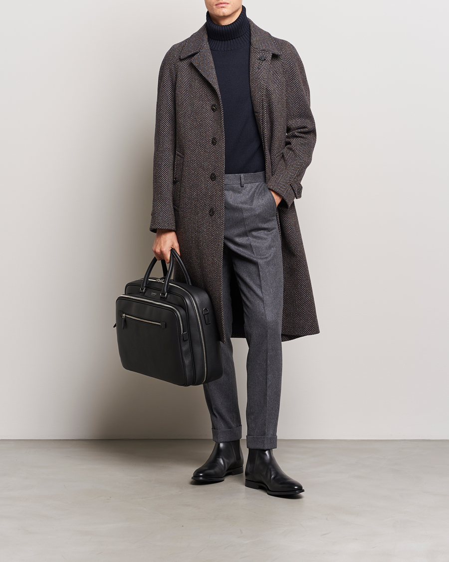 Homme | Manteaux Et Vestes | Lardini | Wool/Cashmere Herringbone Raglan Coat Navy/Brown