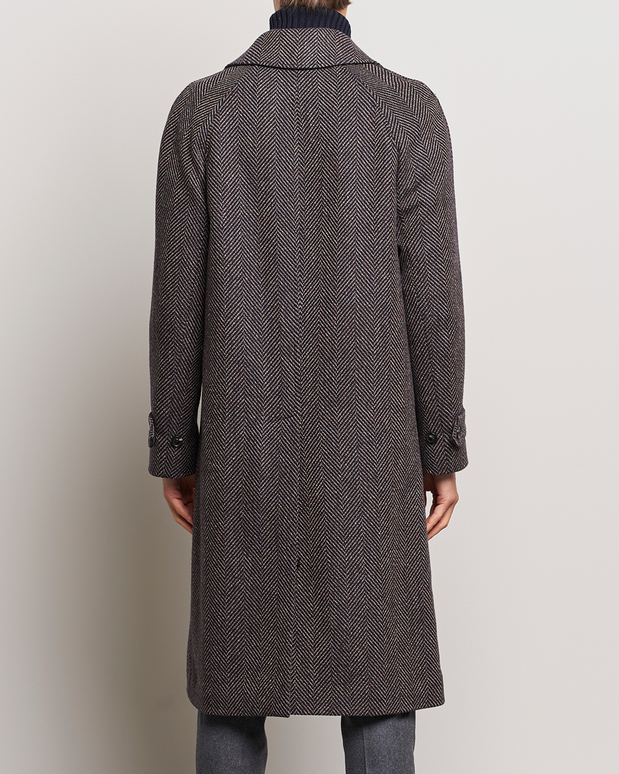 Homme | Manteaux Et Vestes | Lardini | Wool/Cashmere Herringbone Raglan Coat Navy/Brown