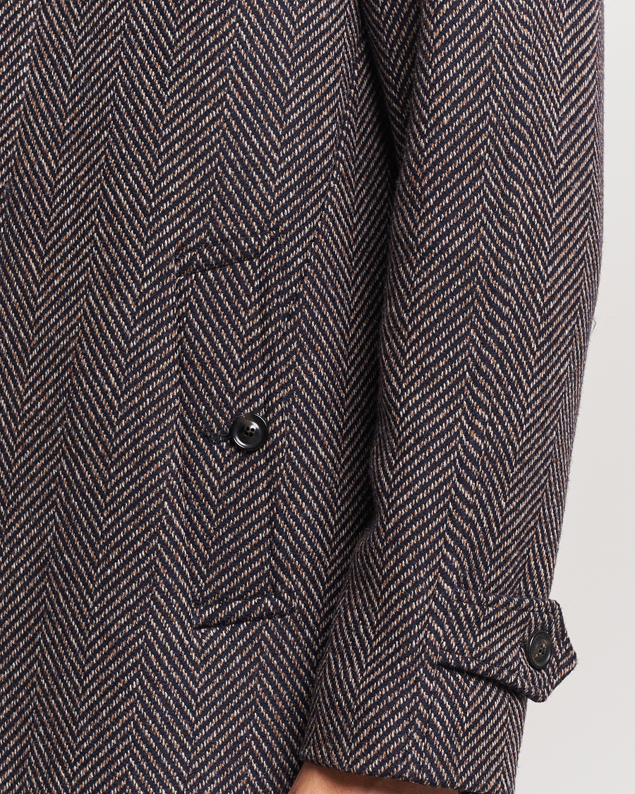 Homme | Manteaux Et Vestes | Lardini | Wool/Cashmere Herringbone Raglan Coat Navy/Brown