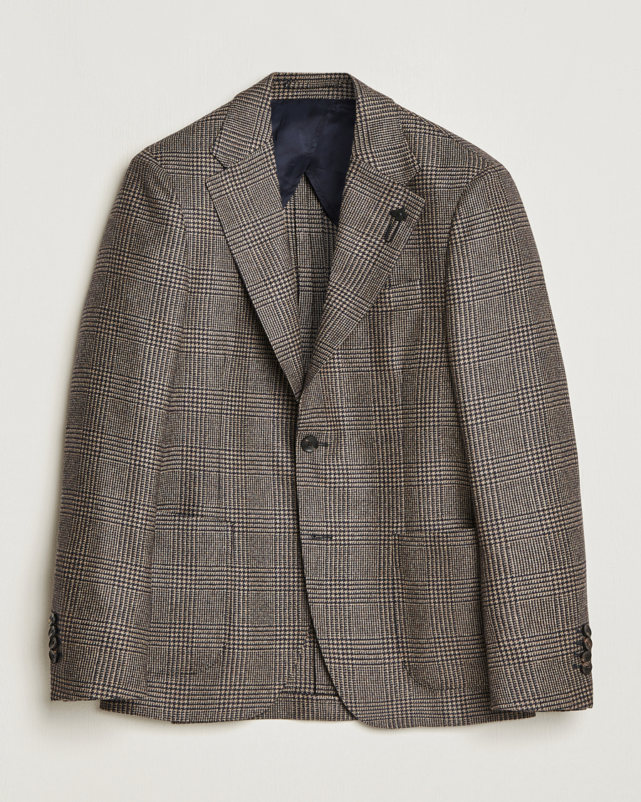 Homme | Blazers | Lardini | Checked Wool Blazer Brown/Navy