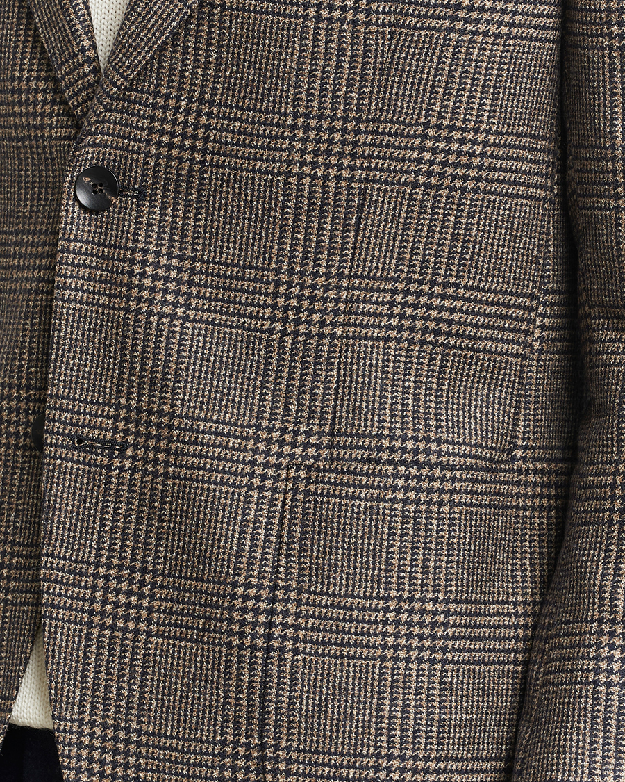 Homme | Blazers | Lardini | Checked Wool Blazer Brown/Navy