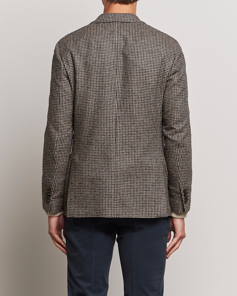 Homme | Blazers | Lardini | Wool/Silk/Cashmere Houndstooth Blazer Beige/Green