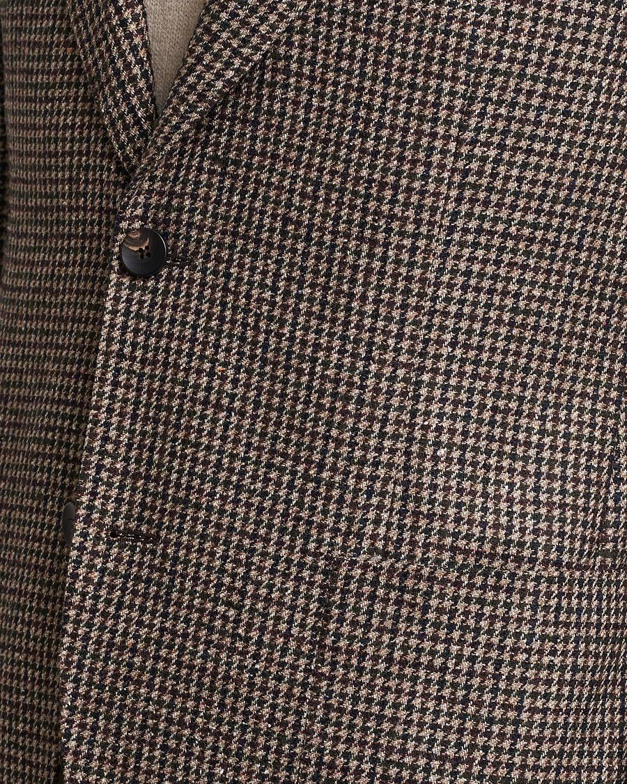 Homme | Blazers | Lardini | Wool/Silk/Cashmere Houndstooth Blazer Beige/Green