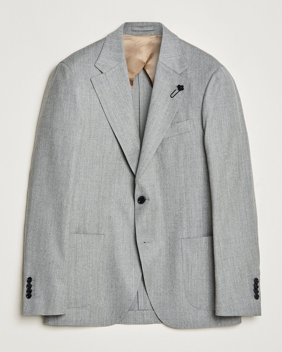 Homme | Blazers | Lardini | Wool/Cashmerer Flanell Blazer Light Grey