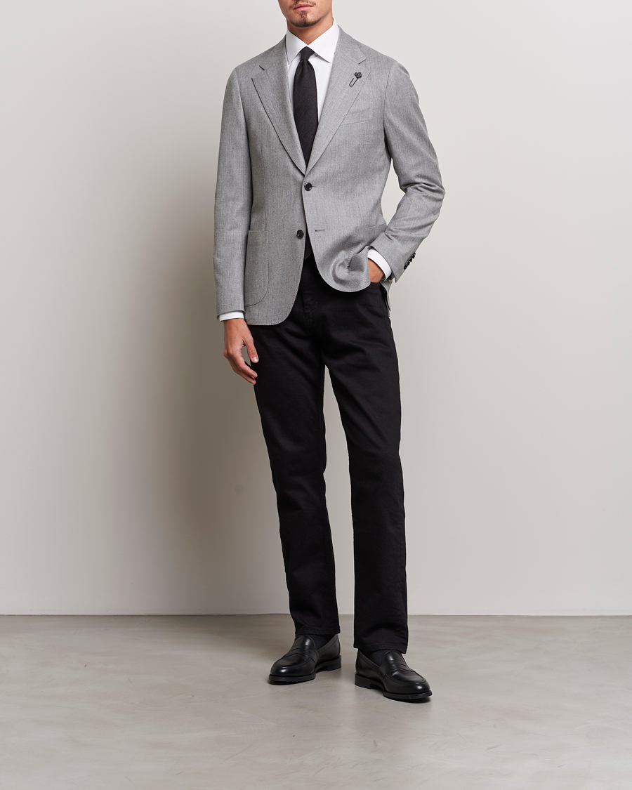 Homme | Blazers | Lardini | Wool/Cashmerer Flanell Blazer Light Grey