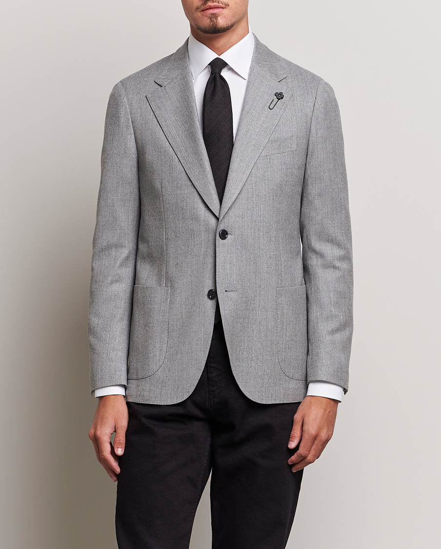 Homme | Blazers | Lardini | Wool/Cashmerer Flanell Blazer Light Grey