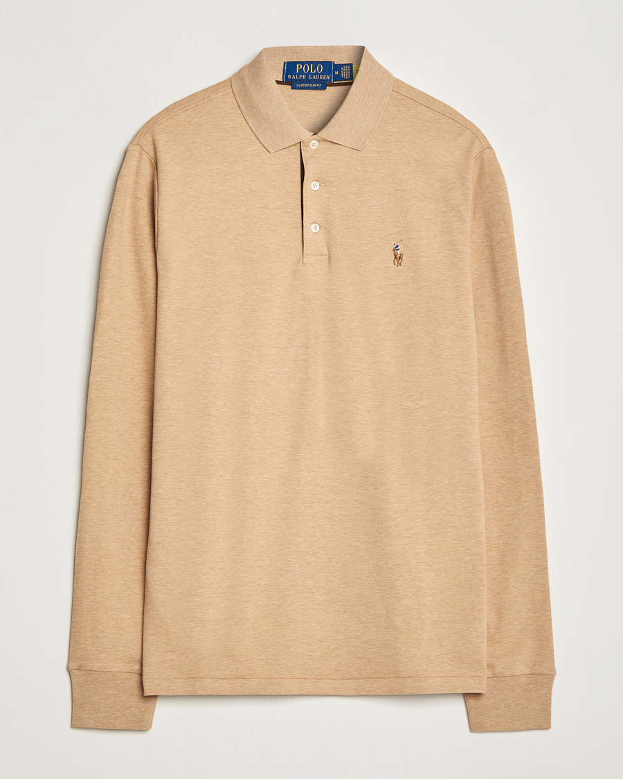 Homme | Pulls Et Tricots | Polo Ralph Lauren | Custom Slim Fit Long Sleeve Polo Camel Heather