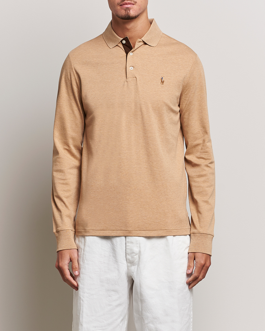 Homme | Pulls Et Tricots | Polo Ralph Lauren | Custom Slim Fit Long Sleeve Polo Camel Heather