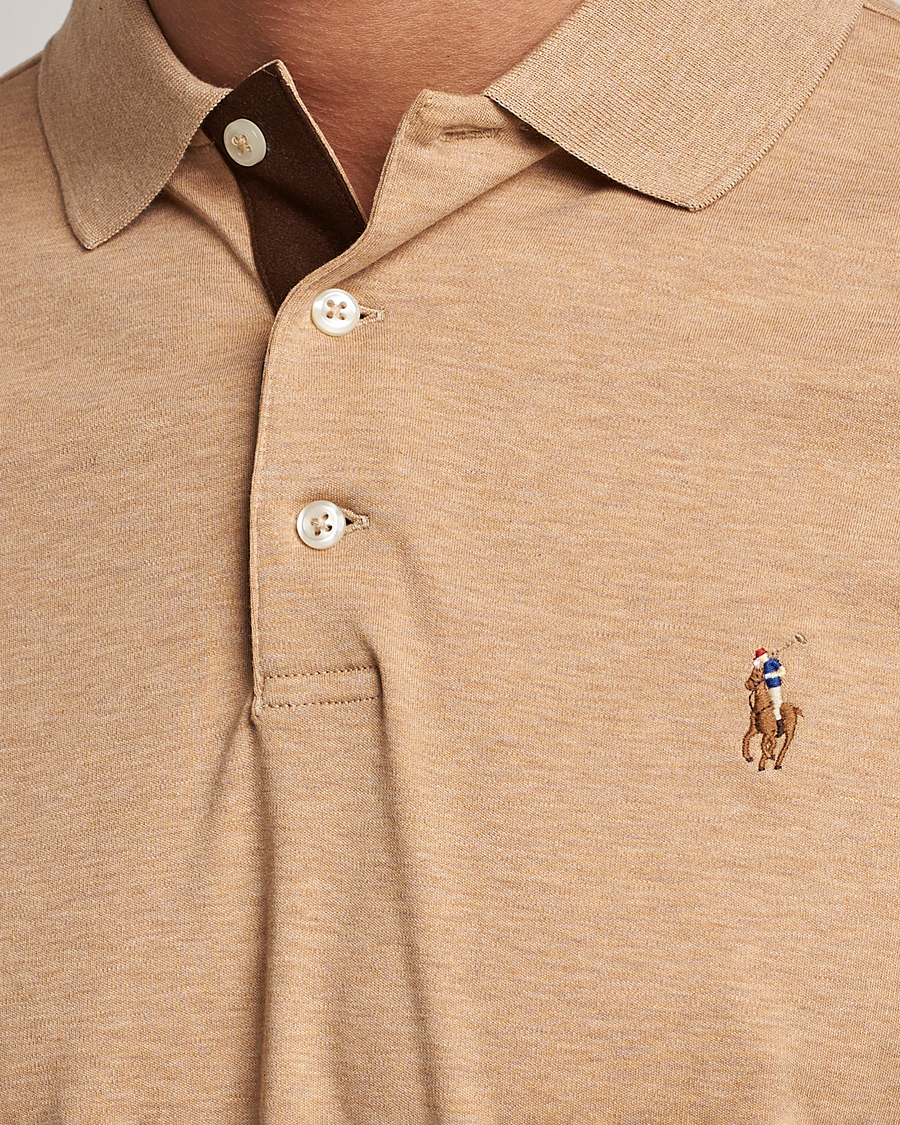 Homme | Pulls Et Tricots | Polo Ralph Lauren | Custom Slim Fit Long Sleeve Polo Camel Heather
