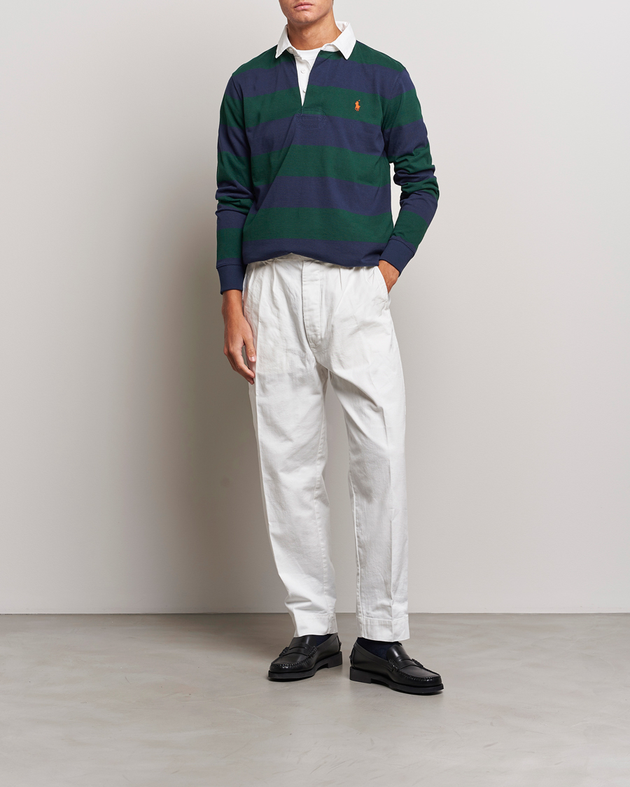 Homme | Pulls Et Tricots | Polo Ralph Lauren | Jersey Striped Rugger Navy/Green