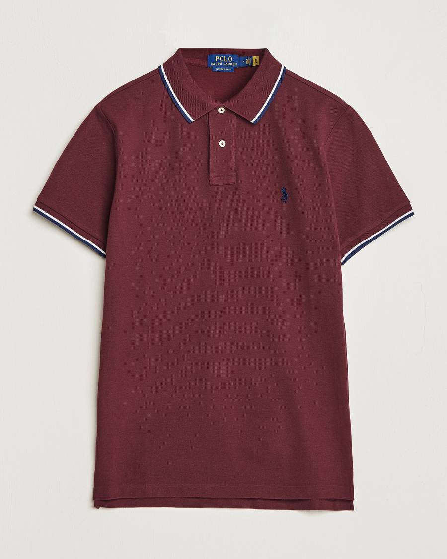 Homme | Polos | Polo Ralph Lauren | Custom Slim Fit Piped Polo Harvard Wine