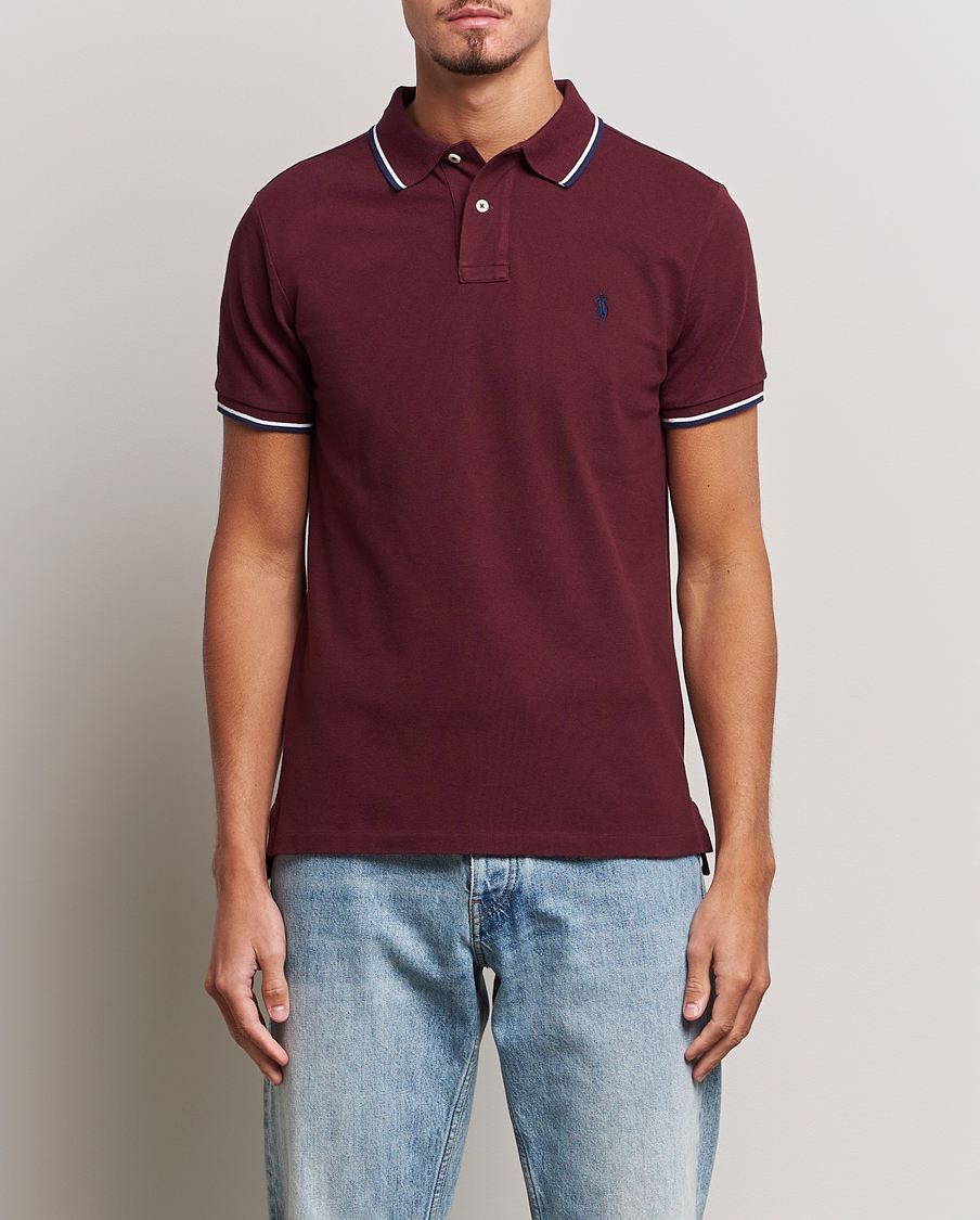 Homme | Polos | Polo Ralph Lauren | Custom Slim Fit Piped Polo Harvard Wine