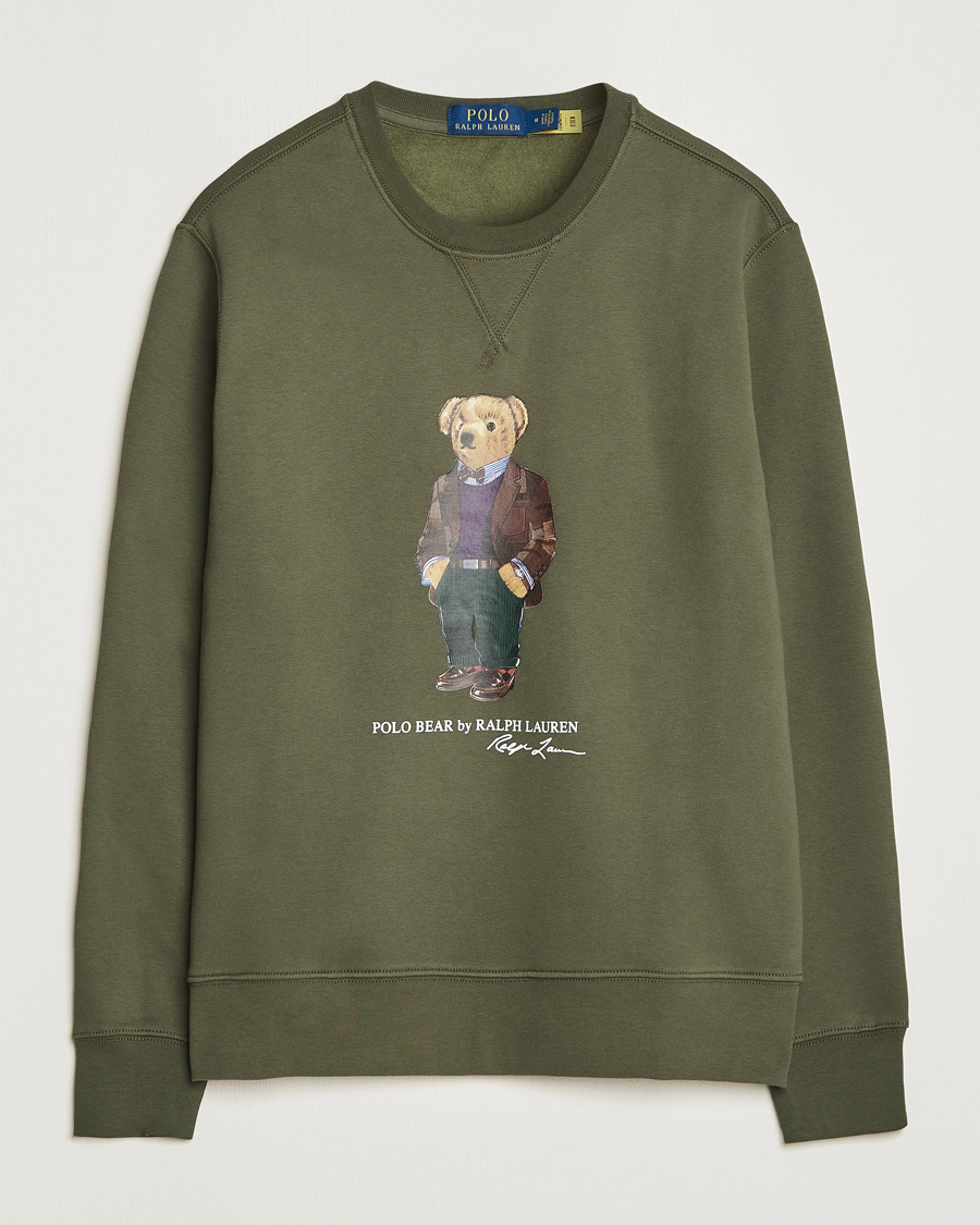 Homme | Pulls Et Tricots | Polo Ralph Lauren | Printed Denim Bear Sweatshirt Expedition Olive