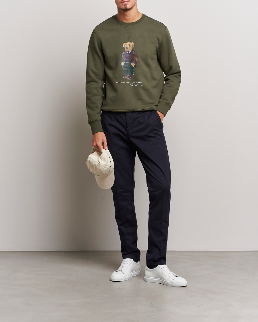 Homme | Pulls Et Tricots | Polo Ralph Lauren | Printed Denim Bear Sweatshirt Expedition Olive