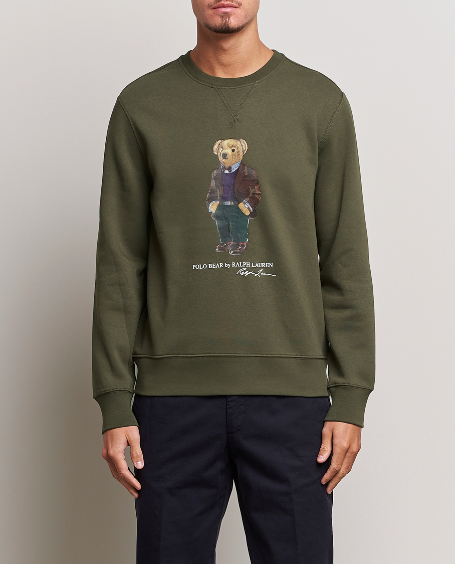 Homme | Pulls Et Tricots | Polo Ralph Lauren | Printed Denim Bear Sweatshirt Expedition Olive