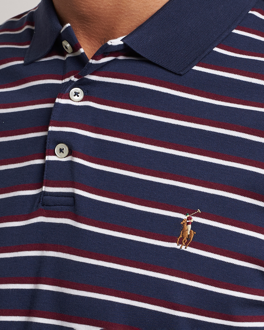 Homme | Polos | Polo Ralph Lauren | Luxury Pima Cotton Striped Polo French Navy/White