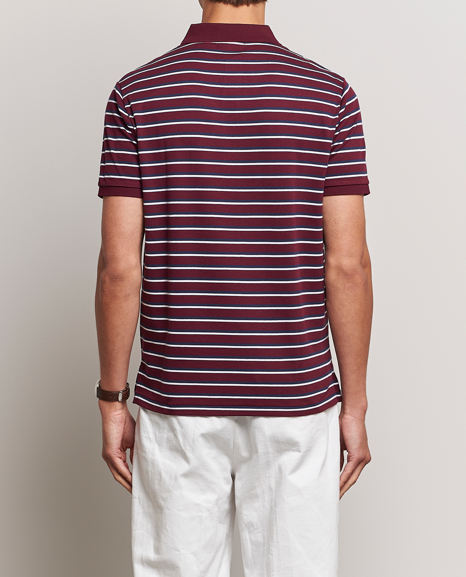 Homme | Polos | Polo Ralph Lauren | Luxury Pima Cotton Striped Polo Harvard Wine/White
