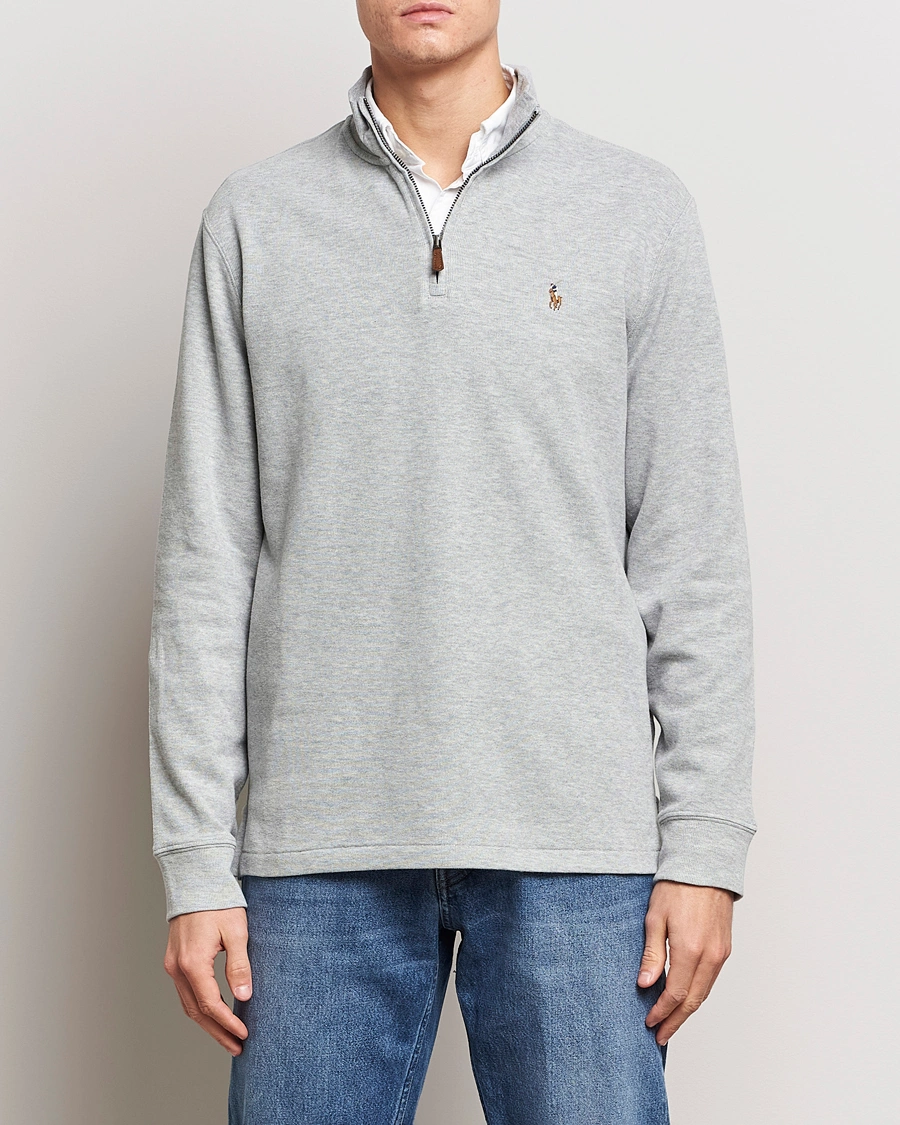 Homme | Soldes Vêtements | Polo Ralph Lauren | Double Knit Jaquard Half Zip Sweater Andover Heather