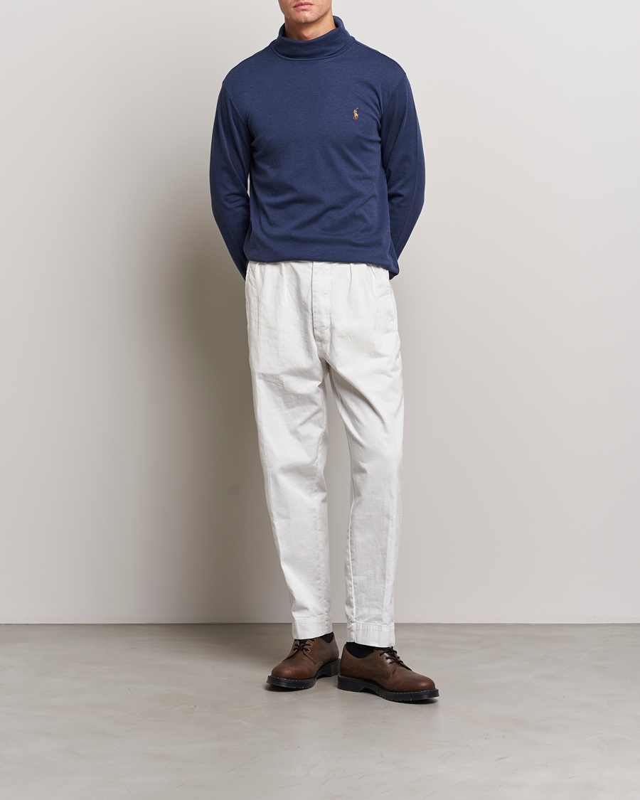 Homme | Pulls Et Tricots | Polo Ralph Lauren | Luxury Pima Cotton Rollneck Spring Navy Heather