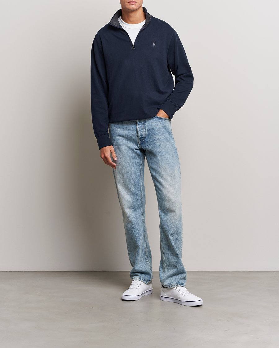 Homme | Pulls Et Tricots | Polo Ralph Lauren | Double Knit Half-Zip Sweater Aviator Navy