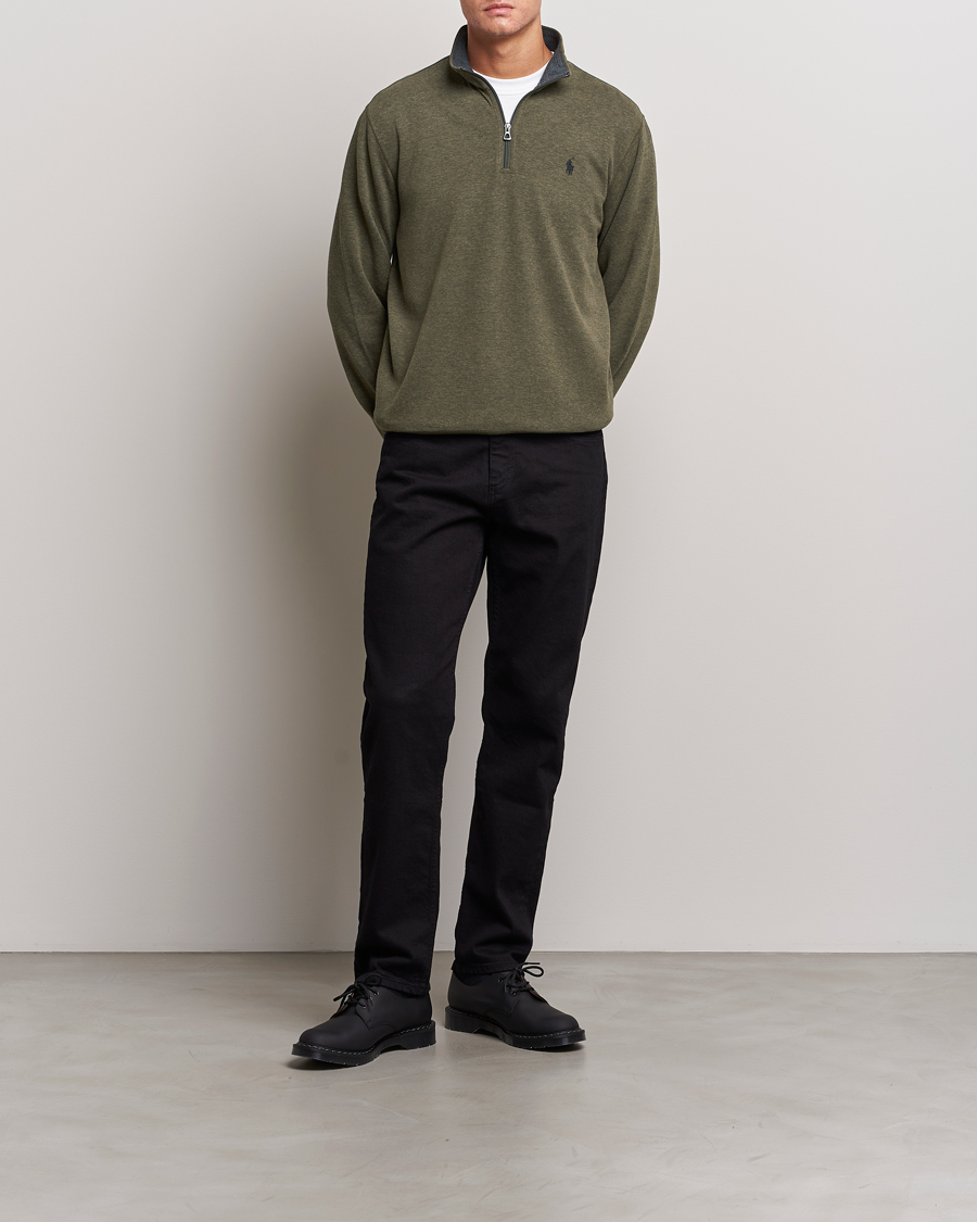 Homme | Pulls Et Tricots | Polo Ralph Lauren | Tech Double Knit Half Zip Olive Heather
