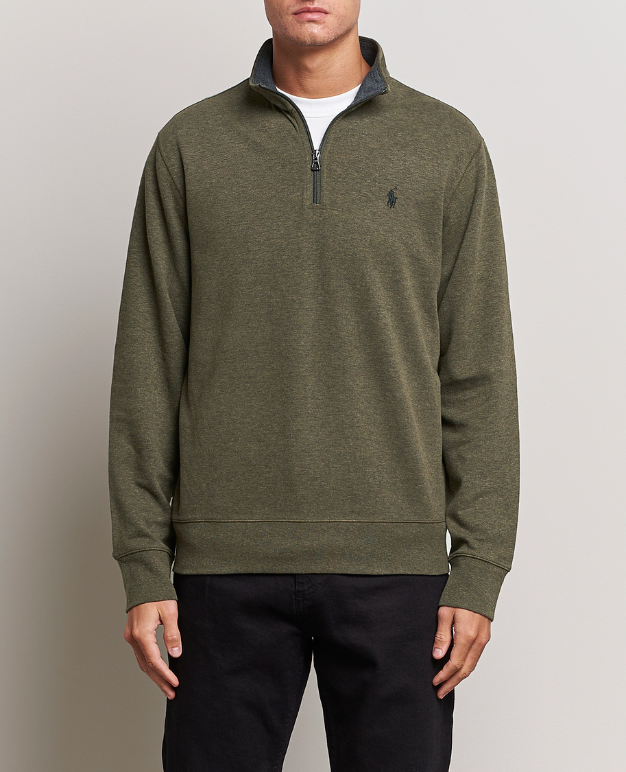 Homme | Pulls Et Tricots | Polo Ralph Lauren | Tech Double Knit Half Zip Olive Heather