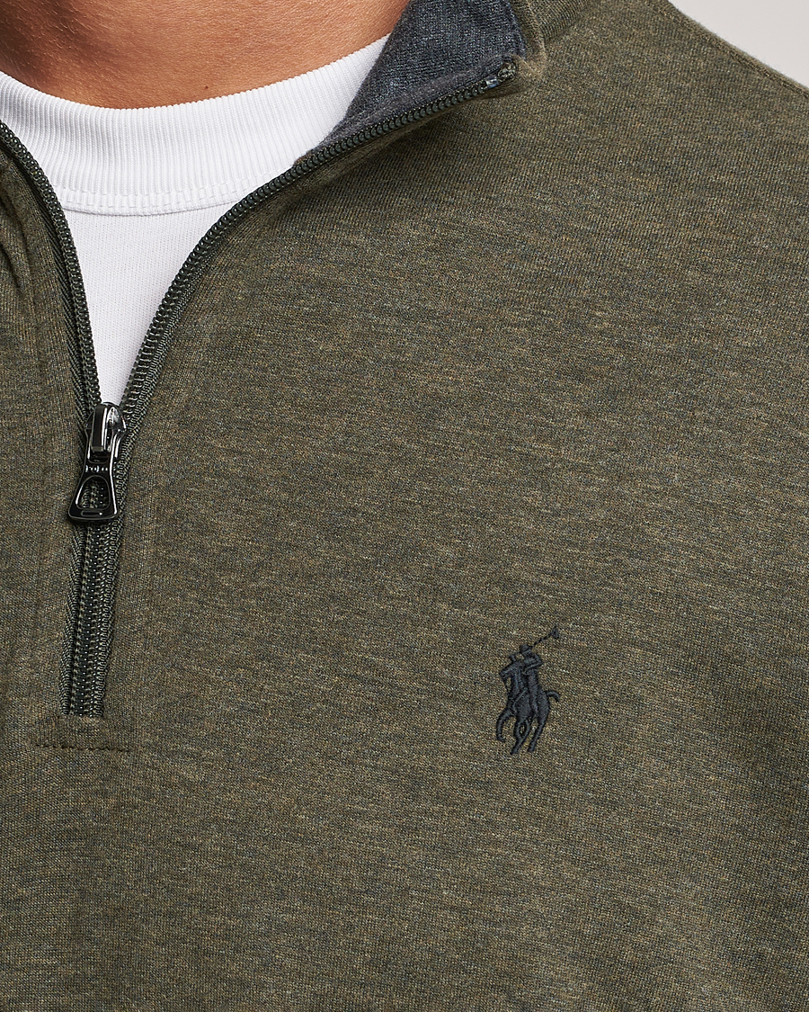 Homme | Pulls Et Tricots | Polo Ralph Lauren | Tech Double Knit Half Zip Olive Heather