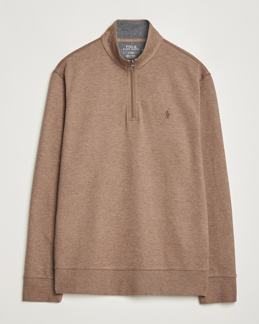 Homme | Pulls Et Tricots | Polo Ralph Lauren | Tech Double Knit Half Zip Brown Heather