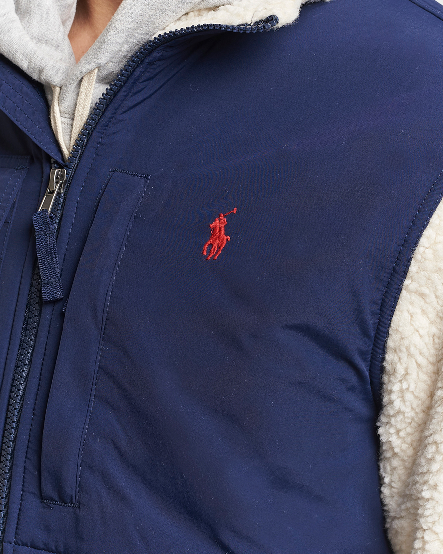 Homme | Pulls Et Tricots | Polo Ralph Lauren | Bonded Sherpa Full Zip Sweater Cream/Newport Navy