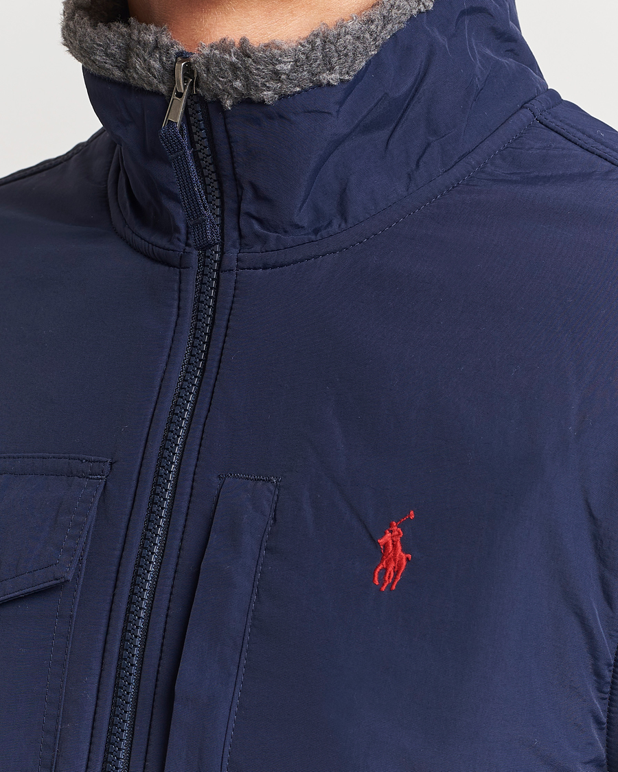 Homme | Pulls Et Tricots | Polo Ralph Lauren | Bonded Sherpa Full Zip Sweater Grey/Newport Navy
