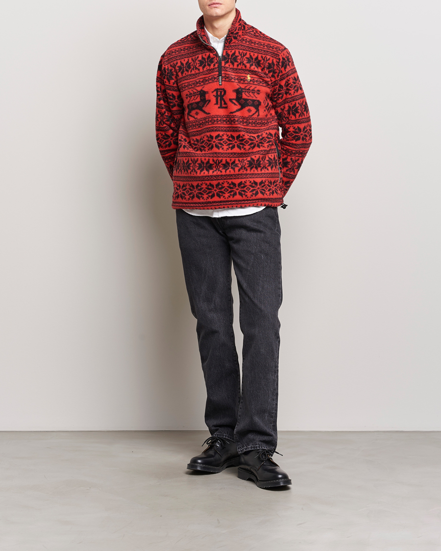 Homme | Pulls Et Tricots | Polo Ralph Lauren | Fairisle Half Zip Sweater Martin Red