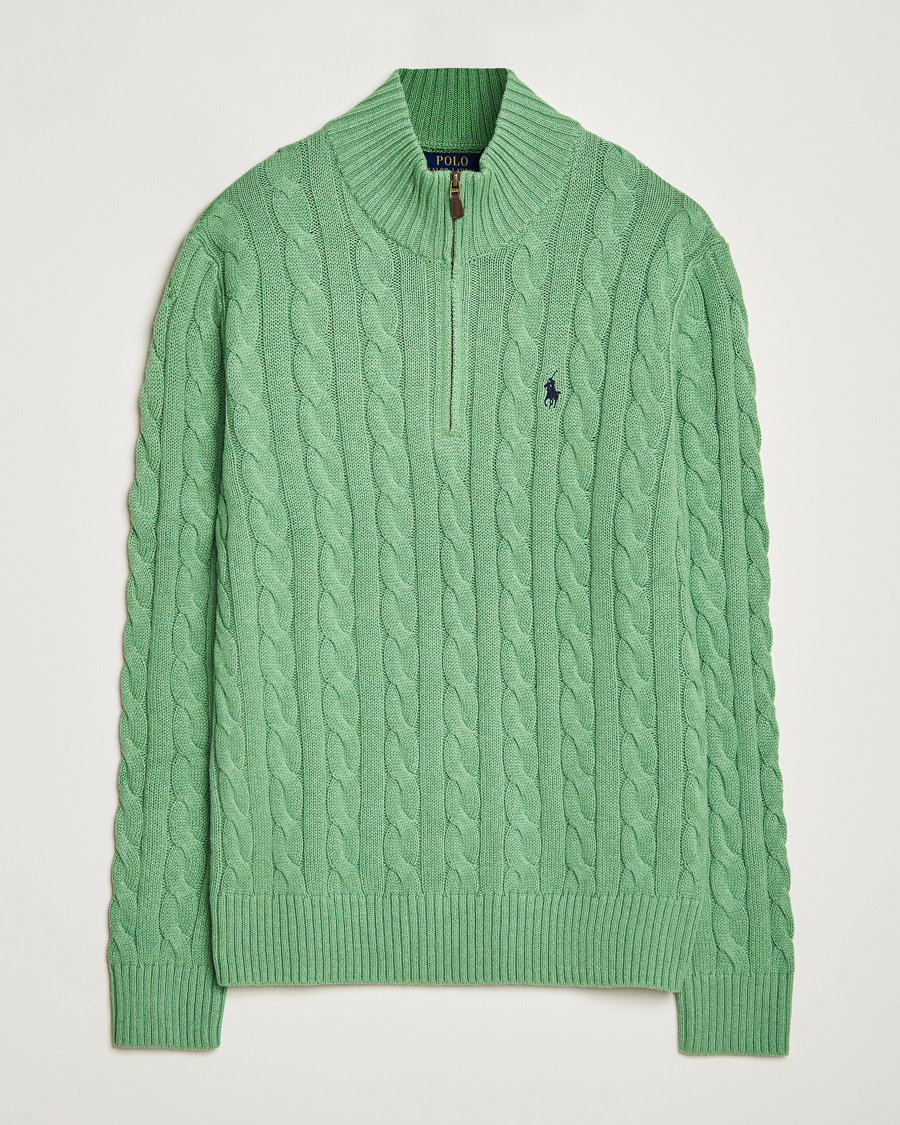Homme | Pulls Et Tricots | Polo Ralph Lauren | Cotton Cable Half Zip Sweater Field Green Heather
