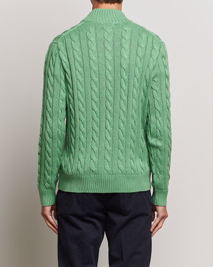 Homme | Pulls Et Tricots | Polo Ralph Lauren | Cotton Cable Half Zip Sweater Field Green Heather