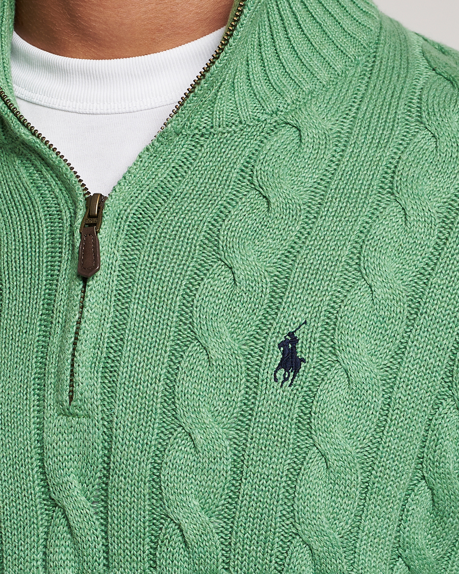 Homme | Pulls Et Tricots | Polo Ralph Lauren | Cotton Cable Half Zip Sweater Field Green Heather