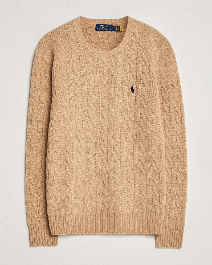 Homme | Pulls Et Tricots | Polo Ralph Lauren | Wool/Cashmere Cable Crew Neck Camel Melange