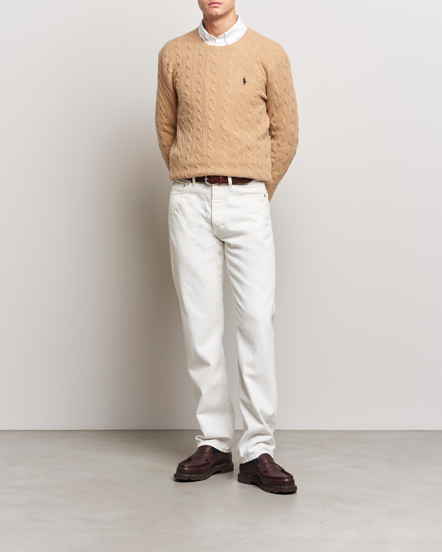 Homme | Pulls Et Tricots | Polo Ralph Lauren | Wool/Cashmere Cable Crew Neck Camel Melange