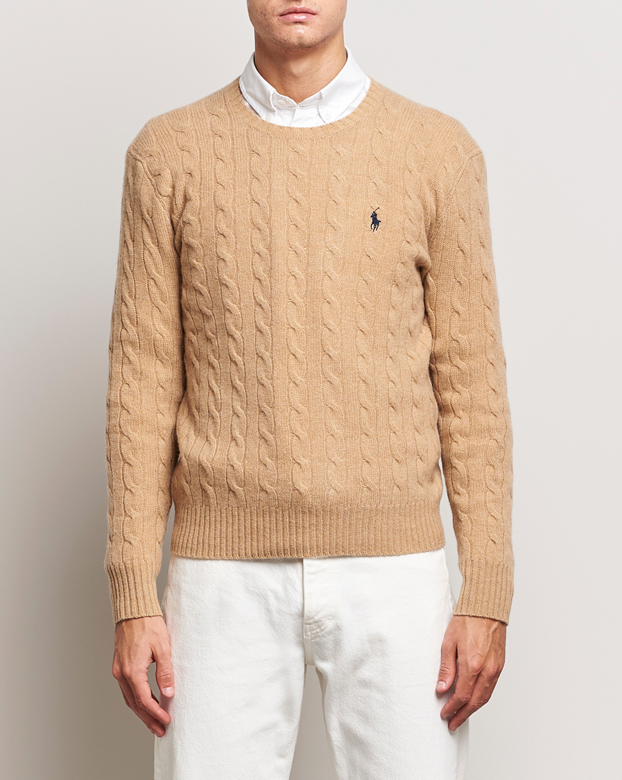Homme | Pulls Et Tricots | Polo Ralph Lauren | Wool/Cashmere Cable Crew Neck Camel Melange