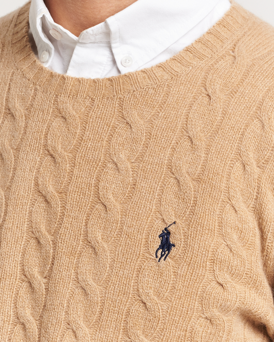 Homme | Pulls Et Tricots | Polo Ralph Lauren | Wool/Cashmere Cable Crew Neck Camel Melange