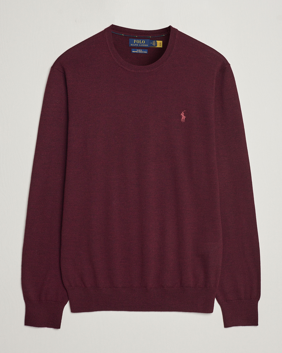 Homme | Pulls Et Tricots | Polo Ralph Lauren | Merino Crew Neck Pullover Aged Wine Heather