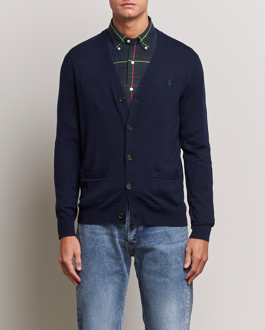 Homme | Pulls Et Tricots | Polo Ralph Lauren | Merino Knitted Cardigan Hunter Navy
