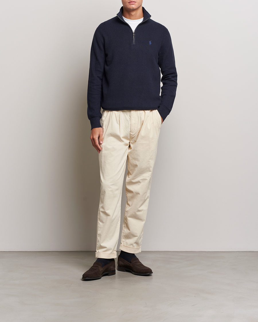 Homme | Pulls Et Tricots | Polo Ralph Lauren | Textured Half Zip Navy Heather
