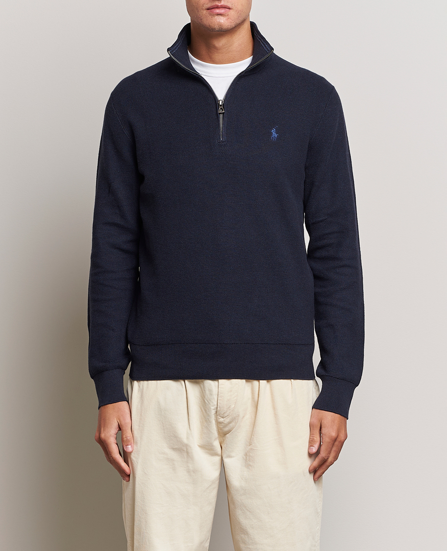 Homme | Pulls Et Tricots | Polo Ralph Lauren | Textured Half Zip Navy Heather