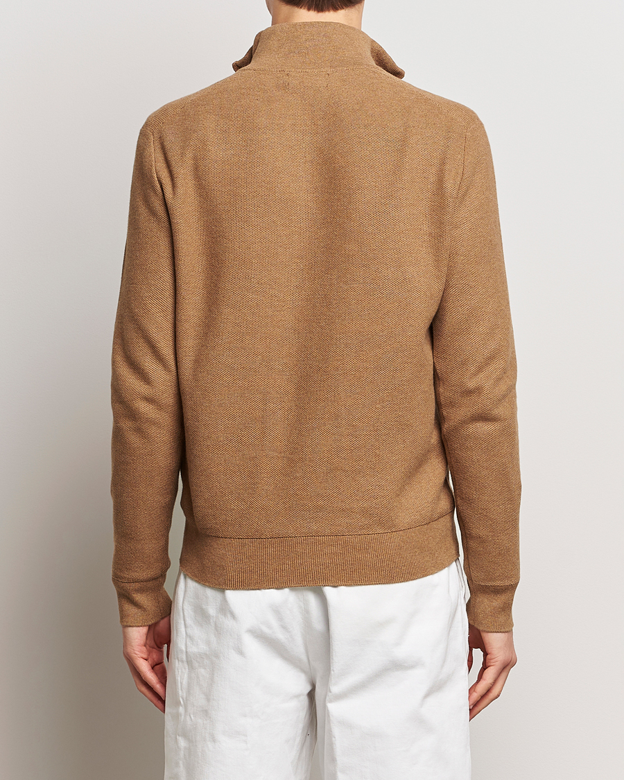 Homme | Pulls Et Tricots | Polo Ralph Lauren | Textured Half Zip Latte Brown Heather