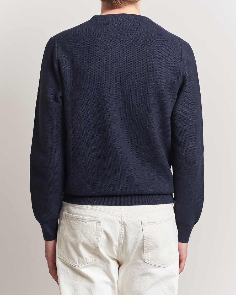 Homme | Pulls Et Tricots | Polo Ralph Lauren | Textured Cotton Crew Neck Sweater Navy Heather