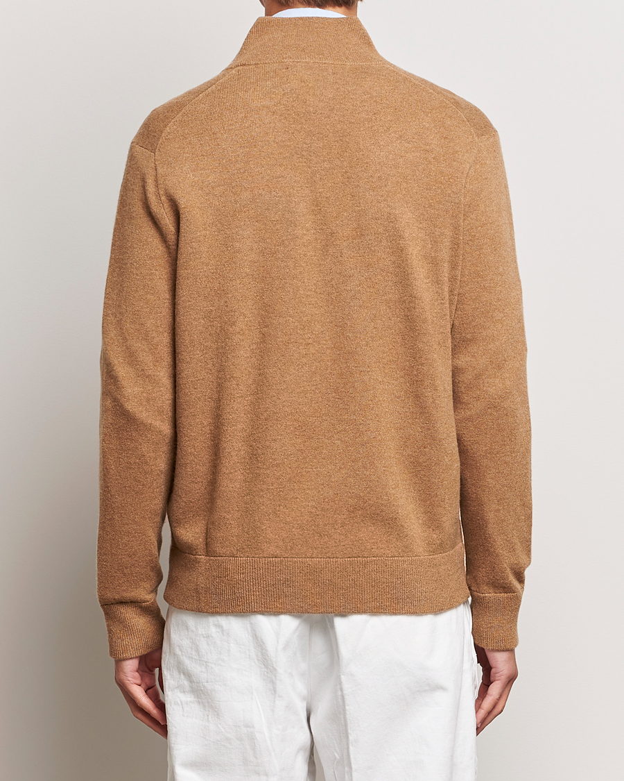 Homme | Pulls Et Tricots | Polo Ralph Lauren | Merino Knitted Full Zip Sweater Latte Brown Heather