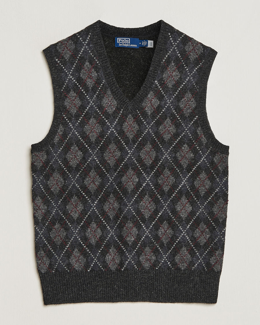 Homme | Pulls Et Tricots | Polo Ralph Lauren | Wool Argyle Slipover Charcoal